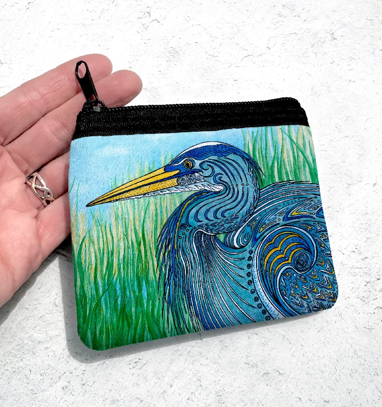 Instant Savings Great Blue Heron Coin Bag