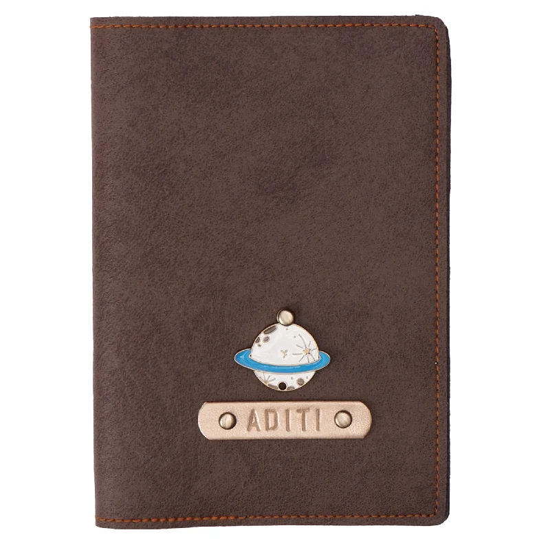 Bonus Savings Personalized Coffee Leather Finish Passport Cover
