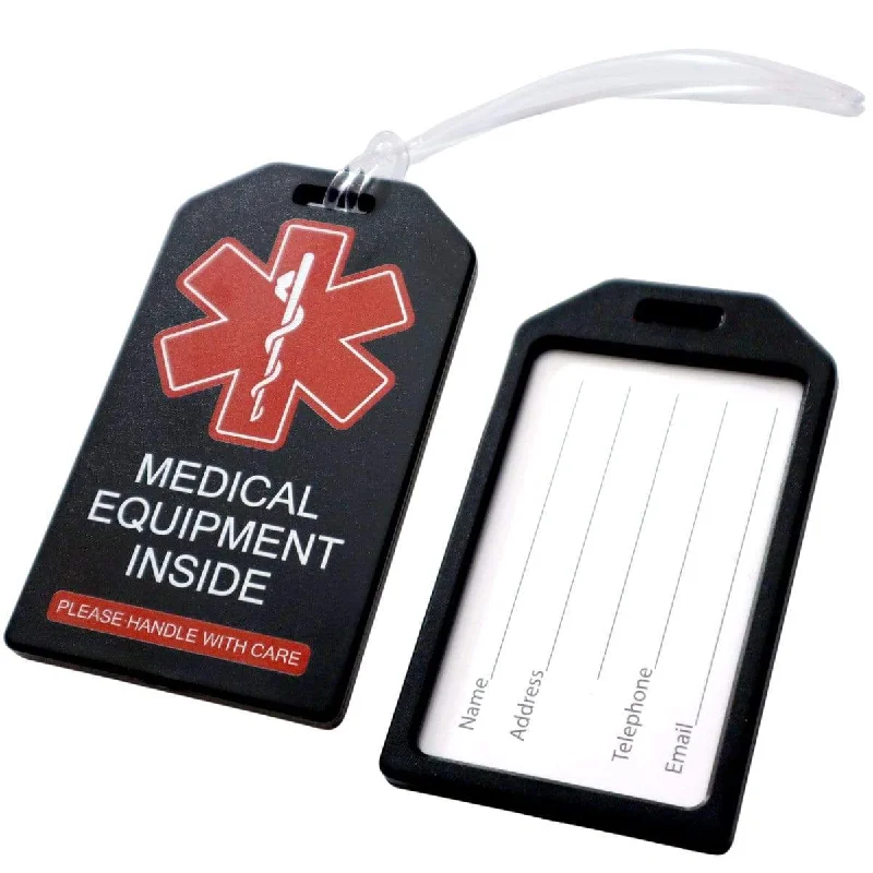 Fantastic Offers 2 Pack - Heavy Duty Medical Equipment Luggage Tags CPAP / BIPAP with Plastic Loops