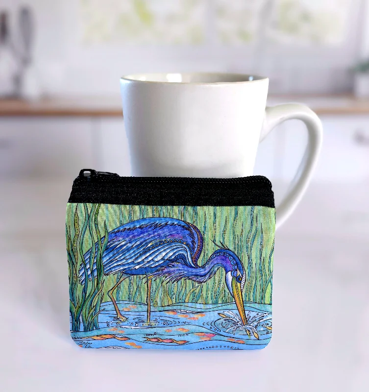 Super Sale Heron in the Marsh Coin Bag