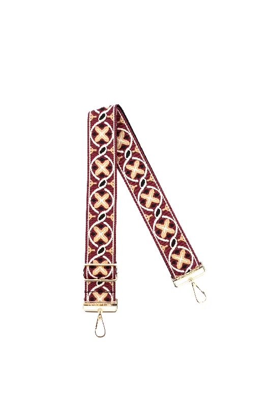 burgundy + cream + tan + black