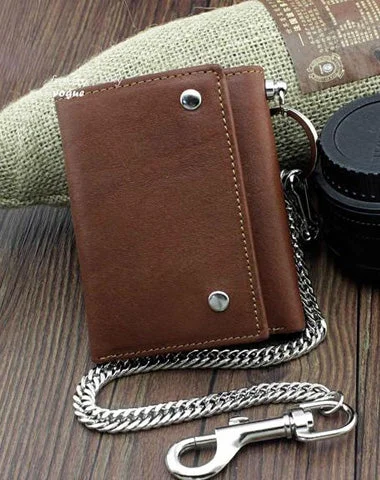 Shop and Save Badass Brown Leather Men's Trifold Small Biker Wallet Chain Wallet Wallet with chain For Men Shop and Save Badass Brown Leather Men's Trifold Small Biker Wallet Chain Wallet Wallet with chain For Men