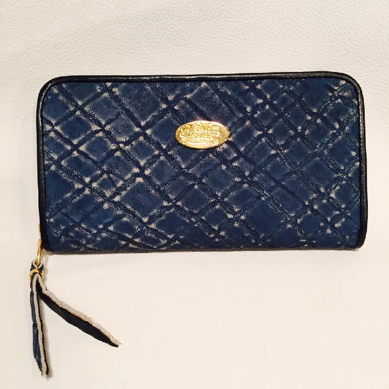 Shop Now Large Zipper Wallet in Denim Blue Elephant Leather