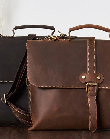 Savings Soar This Weekend Vintage Brown Leather Briefcase Business Bag Work Bag Work HandBag For Men