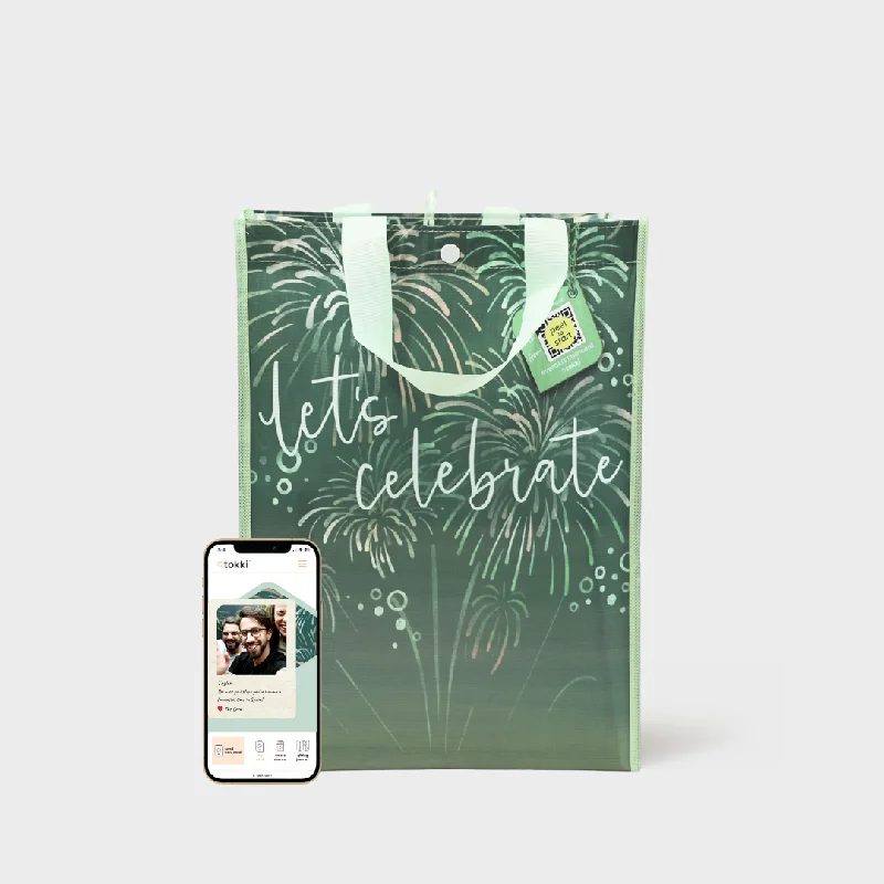 Quick Sale Let's Celebrate | Large | Reusable Gift Bag + QR Greeting Card