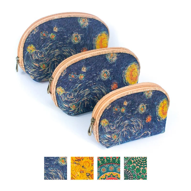 Closeout Sale Luxury Women's 3-Piece Cork Cosmetic Bag Set BAG-2267