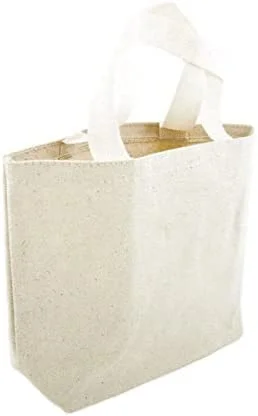 Bonus Savings Mini Cotton Tote Bag, 9-inch, White