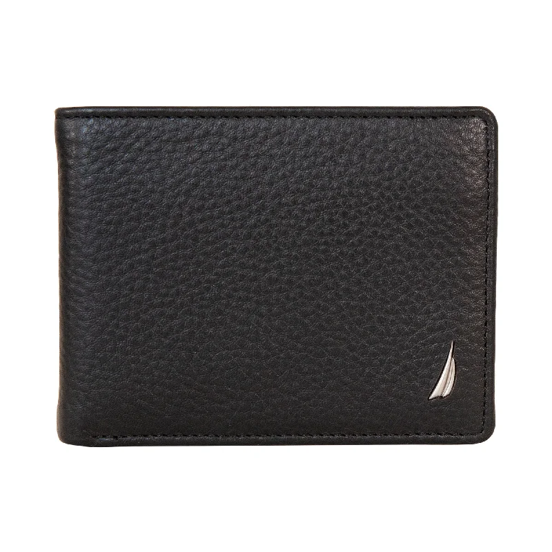 Midnight Madness Nautica Mens Extra Capacity Leather Wallet