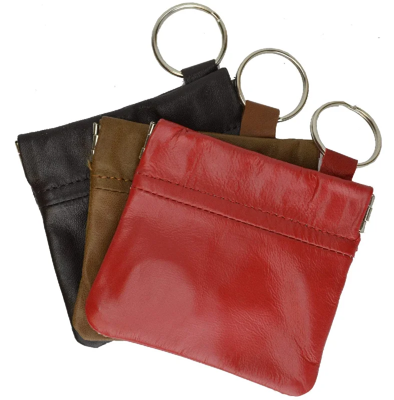 Savings Spectacular New Genuine Leather Coin Change Purse With Elastic Closure