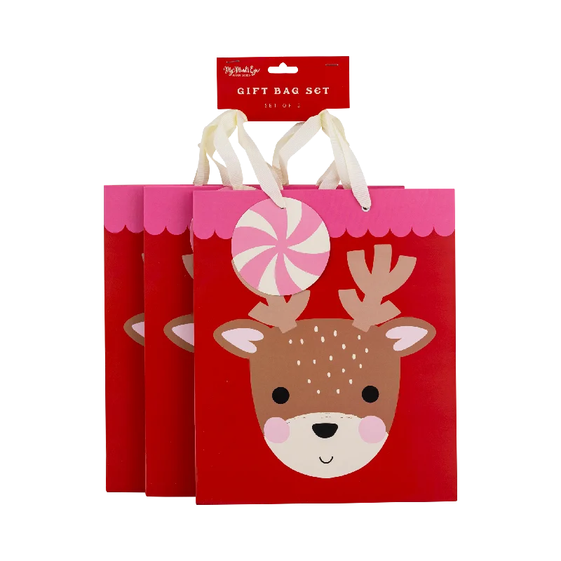 Great Deals PLGB430 - Reindeer Medium Gift Bag Set of 3