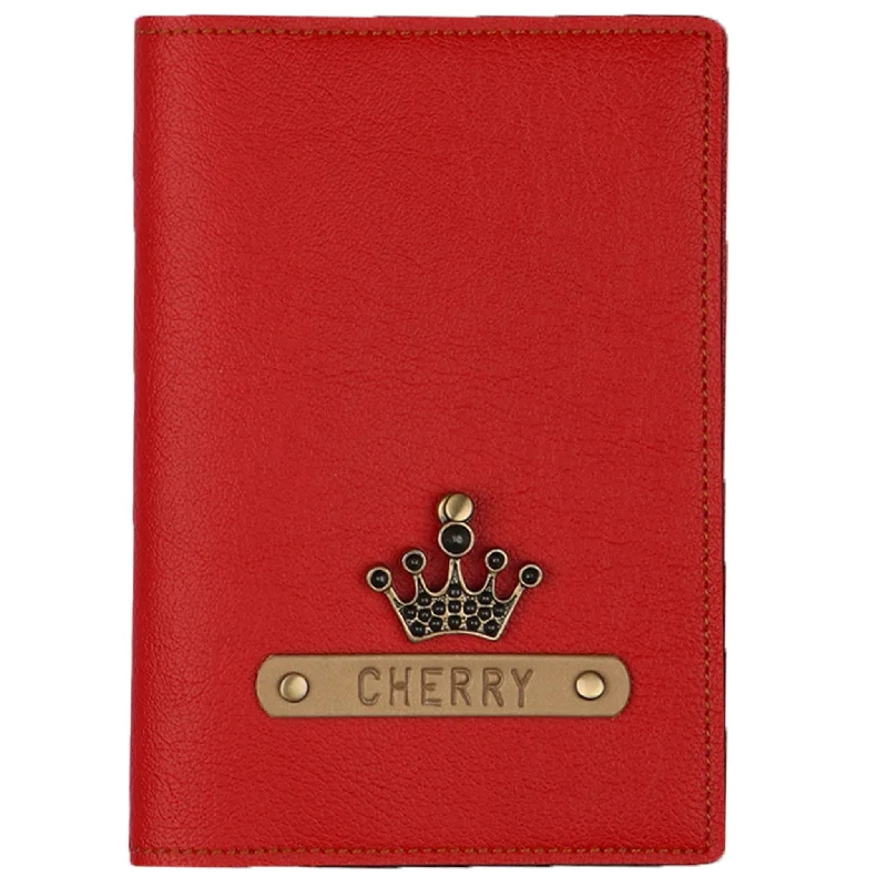 Deal Alert Personalized Red Leather Finish Passport Cover