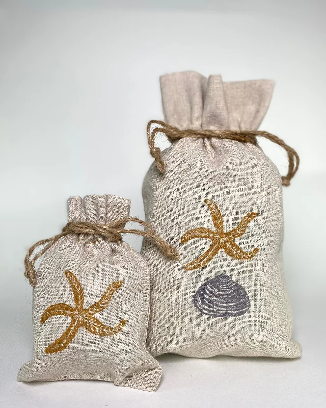 Midnight Madness Reusable gift bags - Starfish and shells collection