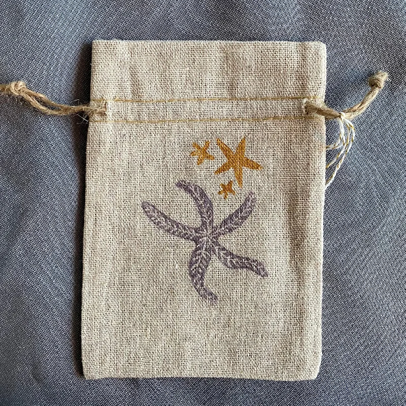 mini bag with purple starfish & gold star