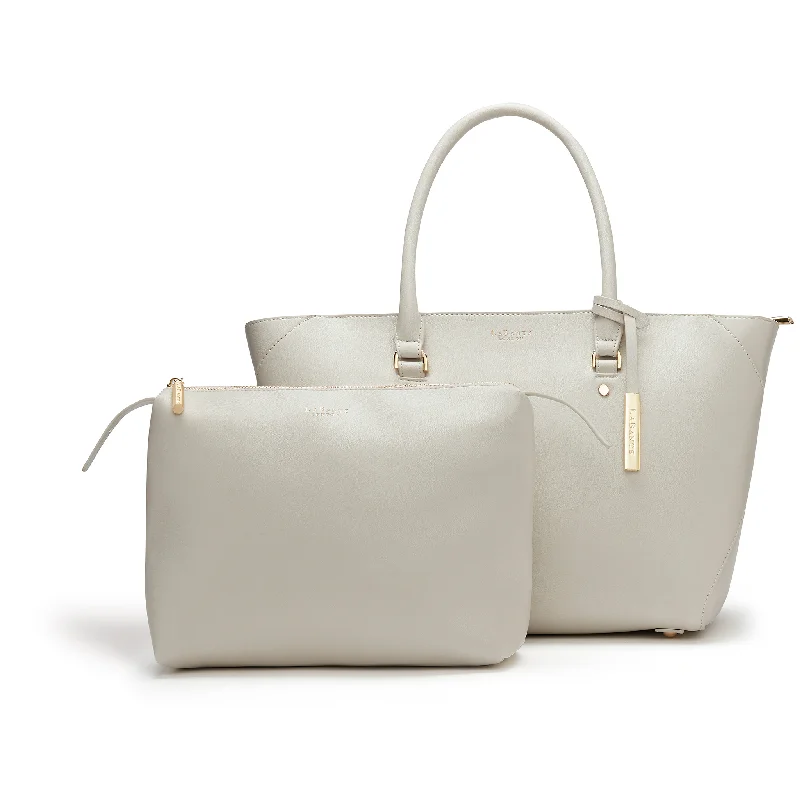 Weekend Shopping Extravaganza Grey - Sophie Vegan Leather Tote Bag
