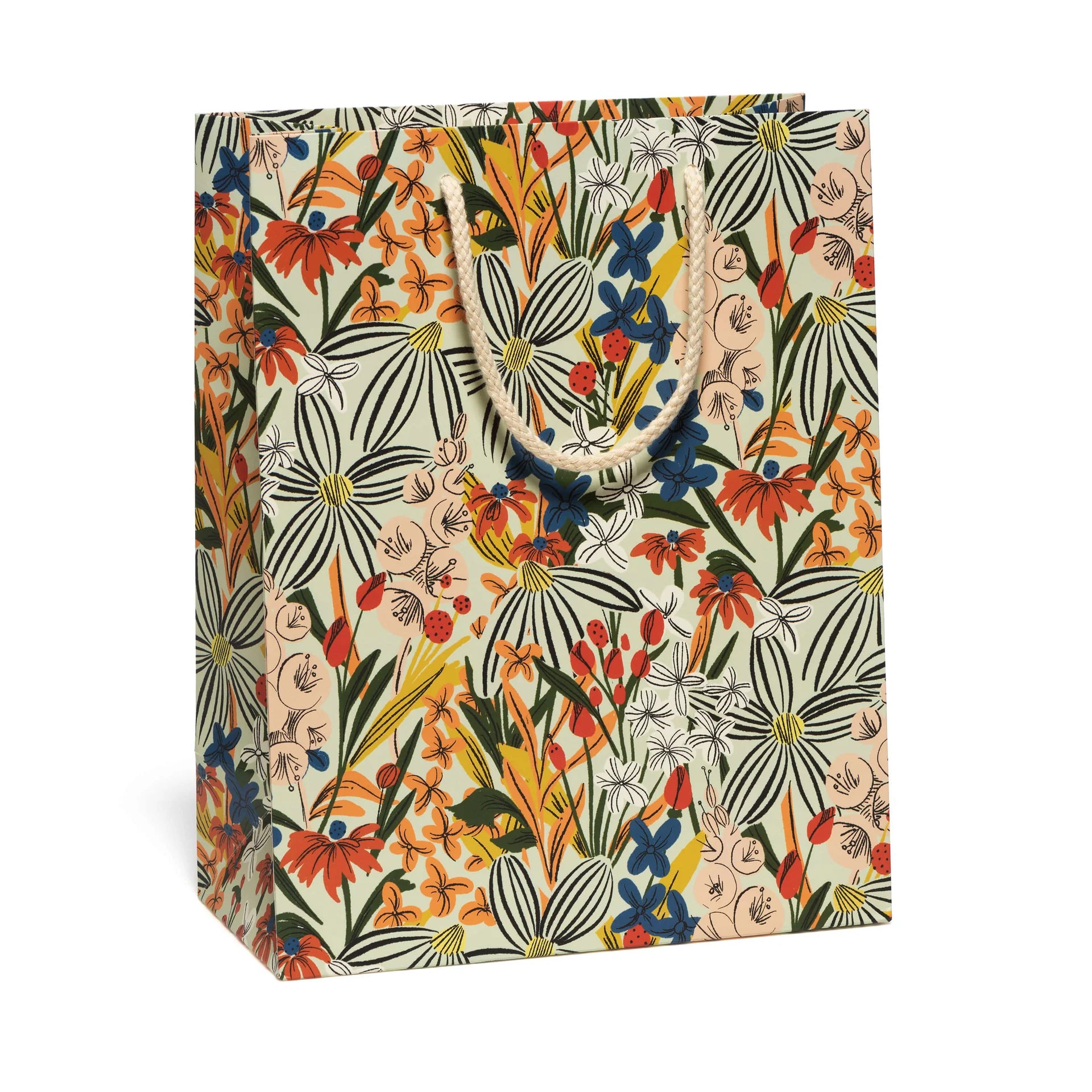 Time-Limited Discounts Just For You Striped Florals Gift Bag