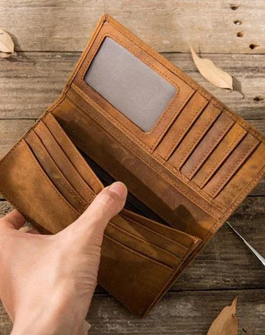 Final Offer Vintage Slim Cool Mens long Wallet Leather Wallet Bifold Long Wallets for Men Final Offer Vintage Slim Cool Mens long Wallet Leather Wallet Bifold Long Wallets for Men