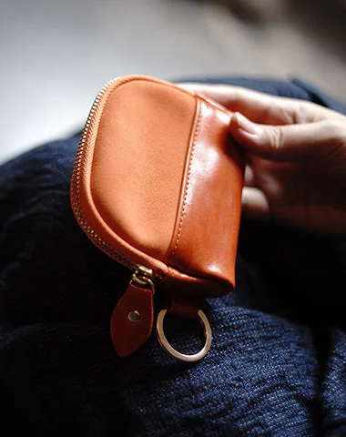 Blowout Sale Vintage Women Orange Leather Zip Coin Pouch with Keyring Coin Wallet Change Wallet For Women Blowout Sale Vintage Women Orange Leather Zip Coin Pouch with Keyring Coin Wallet Change Wallet For Women