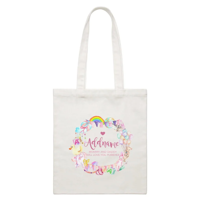Today Only Watercolour Magical Girlish Creatures and Elements Personalizable with Name and Text White Canvas Bag Today Only Watercolour Magical Girlish Creatures and Elements Personalizable with Name and Text White Canvas Bag